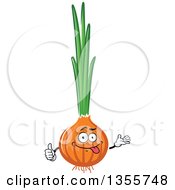 Clipart Of A Cartoon Yellow Onion Character Royalty Free Vector Illustration