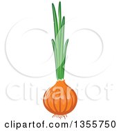 Clipart Of A Cartoon Yellow Onion Royalty Free Vector Illustration by Vector Tradition SM