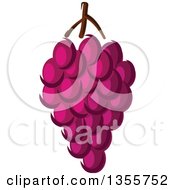Clipart Of Cartoon Purple Grapes Royalty Free Vector Illustration