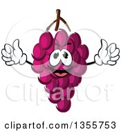 Clipart Of A Cartoon Purple Grapes Character Royalty Free Vector Illustration