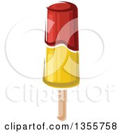 Clipart Of A Cartoon Red And Yellow Popsicle Royalty Free Vector Illustration