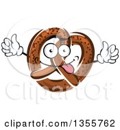 Clipart Of A Cartoon Goofy Soft Pretzel Character Royalty Free Vector Illustration
