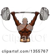 Poster, Art Print Of Black Male Bodybuilder Holding Up A Heavy Barbell