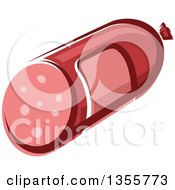 Clipart Of A Cartoon Salami Or Sausage Royalty Free Vector Illustration by Vector Tradition SM