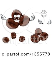 Poster, Art Print Of Cartoon Face Hands And Coffee Beans