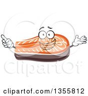 Clipart Of A Cartoon Salmon Steak Character Royalty Free Vector Illustration by Vector Tradition SM