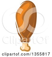 Clipart Of A Cartoon Chicken Drumstick Royalty Free Vector Illustration