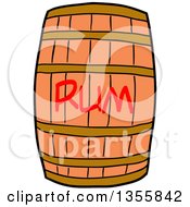 Cartoon Wooden Rum Barrel