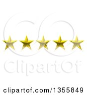 Clipart Of A 3d Five Star Rating Award Royalty Free Vector Illustration