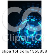 Poster, Art Print Of Background Of An Abstract Circle Of Blue Lights
