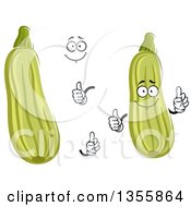 Poster, Art Print Of Cartoon Face Hands And Zucchini