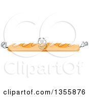 Clipart Of A Cartoon Baguette Bread Character Royalty Free Vector Illustration