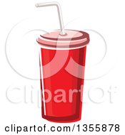Poster, Art Print Of Cartoon Red Fountain Soda Cup