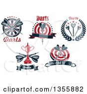 Clipart Of Darts Sports Designs With Text Royalty Free Vector Illustration