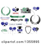 Clipart Of Table Tennis Ping Pong Sports Designs With Text Royalty Free Vector Illustration