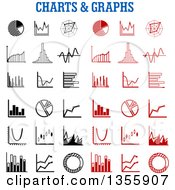Poster, Art Print Of Black And White And Red Chart And Graph Icons