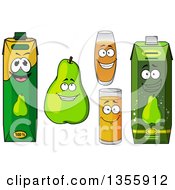 Poster, Art Print Of Green Pear And Juice Characters