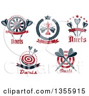 Clipart Of Darts Sports Designs With Text Royalty Free Vector Illustration