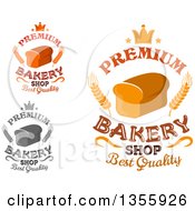 Crown And Bread Loaf Bakery Designs With Text