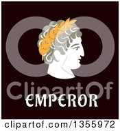 Poster, Art Print Of Flat Design Julius Caesar In Wreath Over Text