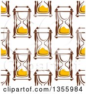 Clipart Of A Seamless Pattern Background Of Hourglasses Royalty Free Vector Illustration