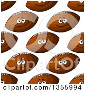 Poster, Art Print Of Background Pattern Of Seamless Brown And White American Football Characters
