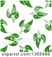 Clipart Of A Seamless Background Pattern Of Green Leaves Royalty Free Vector Illustration
