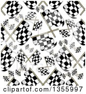 Poster, Art Print Of Seamless Background Patterned Of Racing Flags