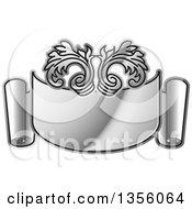 Poster, Art Print Of Gradient Silver Ribbon Banner Scroll