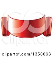 Clipart Of A Gradient Reflective Red Ribbon Banner Scroll Royalty Free Vector Illustration