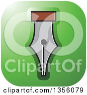 Clipart Of A Green Square Pen Nib Art Icon With Rounded Corners Royalty Free Vector Illustration by Lal Perera