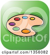 Clipart Of A Green Square Palette Art Icon With Rounded Corners Royalty Free Vector Illustration by Lal Perera