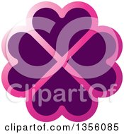 Poster, Art Print Of Flower Made Of Gradient Pink And Purple Heart Shaped Petals