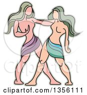 Clipart Of A Twin Gemini Horoscope Zodiac Astrology Icon Royalty Free Vector Illustration