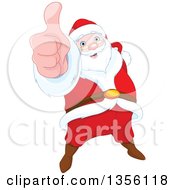 Poster, Art Print Of Happy Christmas Santa Claus Holding Up A Thumb