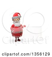 Poster, Art Print Of 3d Christmas Santa Claus Holding A Blank Sign On A White Background