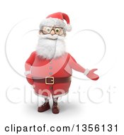 Poster, Art Print Of 3d Christmas Santa Claus Presenting On A White Background