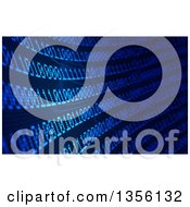 Clipart Of A Blue Binary Code Curve Background Royalty Free Illustration