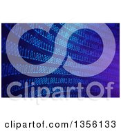 Clipart Of A Blue Binary Code Curve And Flare Background Royalty Free Illustration by Mopic