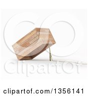 3d Rope Stick And Box Trap On A White Background