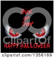 Poster, Art Print Of Trick Or Treat Have A Happy Halloween Greeting In Chalk Over A Blackboard With A Bat And Jackolantern
