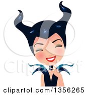 Clipart Of A Maleficent Witch Giggling Royalty Free Vector Illustration by Melisende Vector
