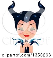 Clipart Of A Maleficent Witch Thinking Pleasant Thoughts Royalty Free Vector Illustration by Melisende Vector