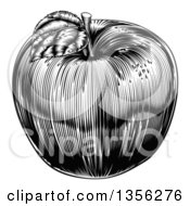 Poster, Art Print Of Black And White Vintage Woodcut Apple