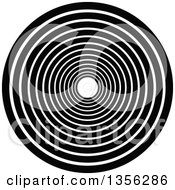 Poster, Art Print Of Black And White Circle Vortex Tunnel Or Circle