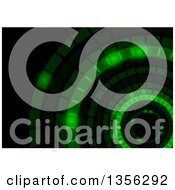 Poster, Art Print Of Background Of An Abstract Circle Of Green Lights