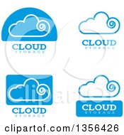 Poster, Art Print Of Blue Cloud Storage Computing Icons