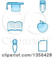 Poster, Art Print Of Blue Educational Icons