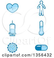 Poster, Art Print Of Blue Medical Icons