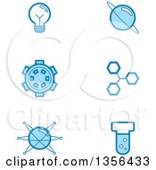 Poster, Art Print Of Blue Science Icons